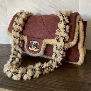 Vintage Chanel shearling flap bag